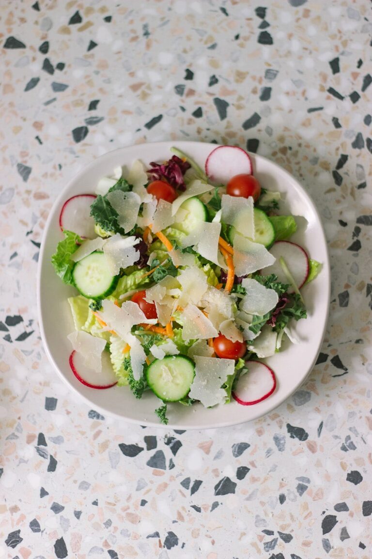 overhead shot of a salad