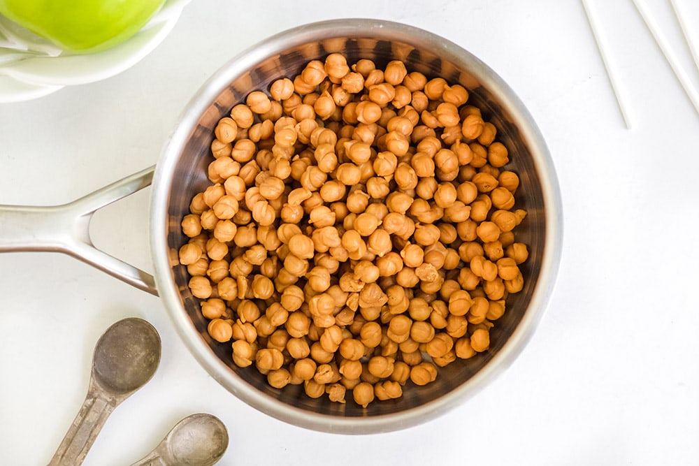 Kraft Caramel Bits in a pan.