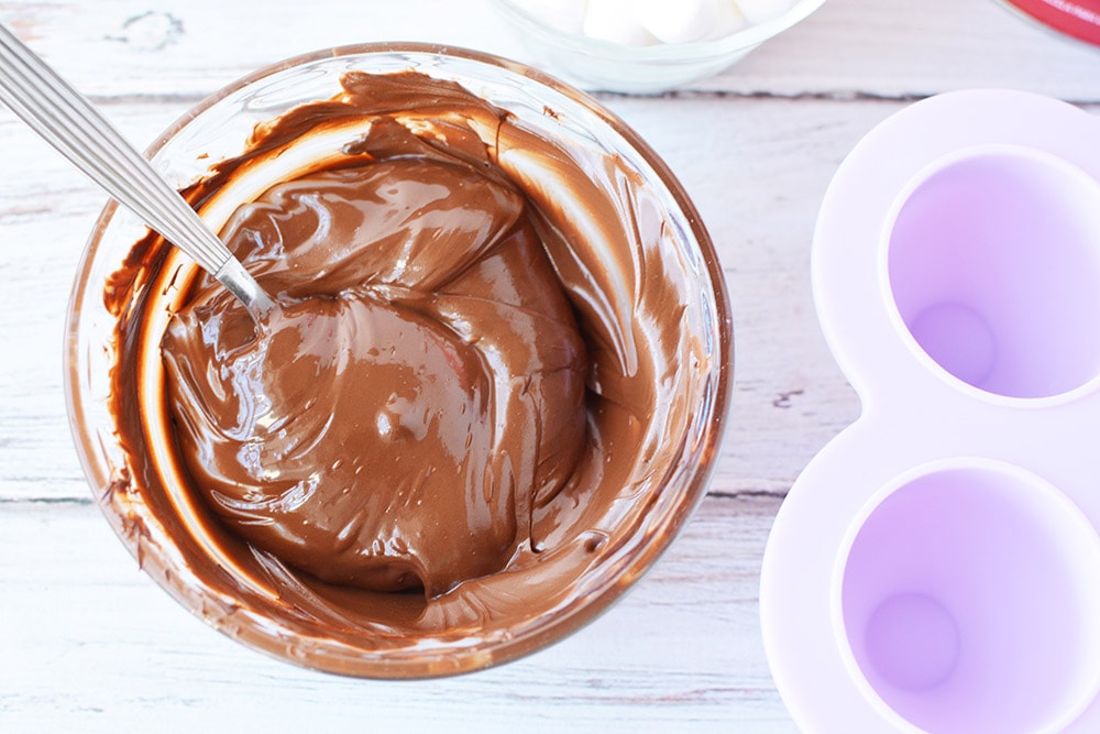 Melted chocolate in a bowl.