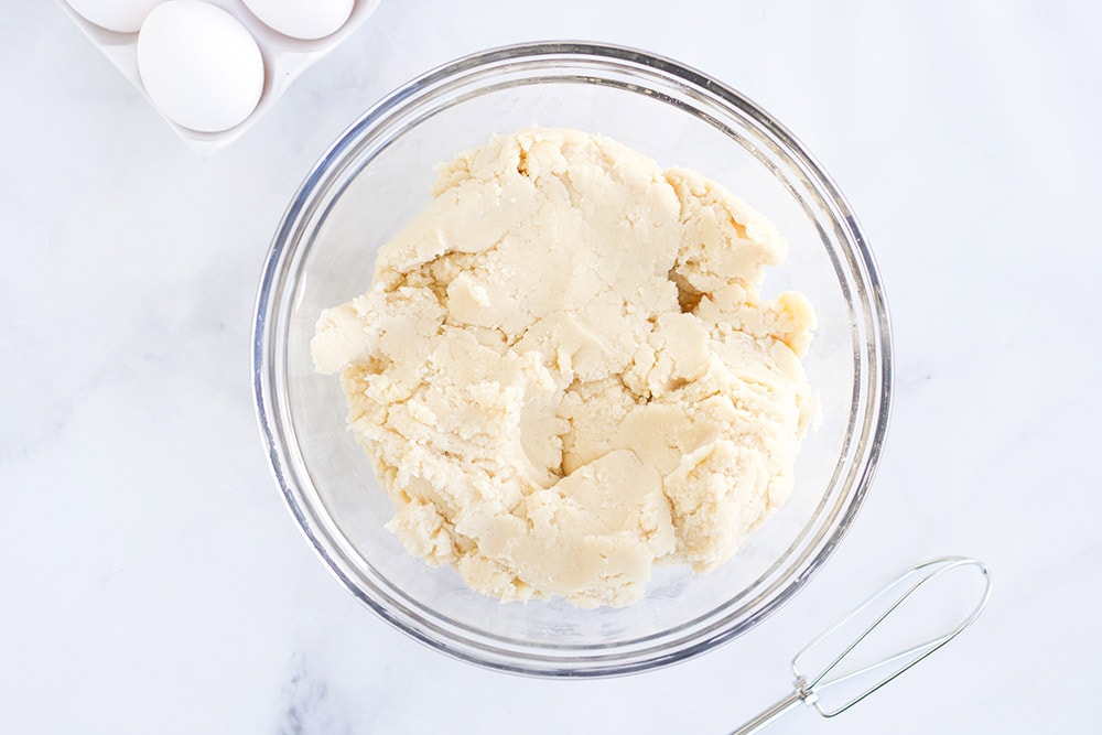 Bowl of sugar cookie dough.