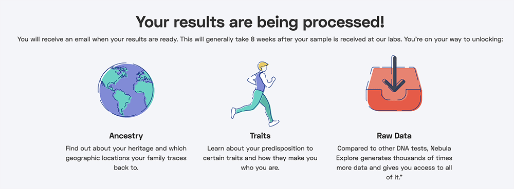 Message on the website about results being processed.