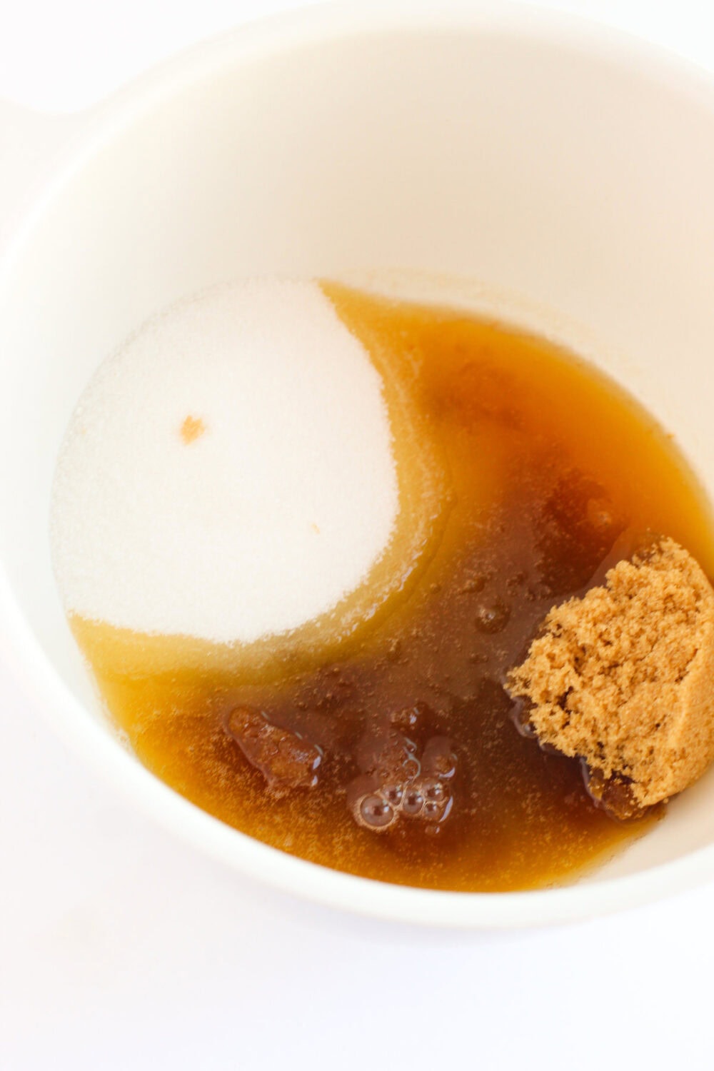 Browned butter and brown sugar in a bowl.
