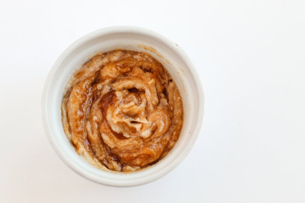 Cinnamon swirled into batter.