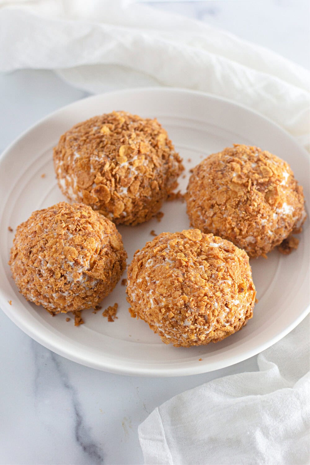 Ice cream coated in corn flakes.