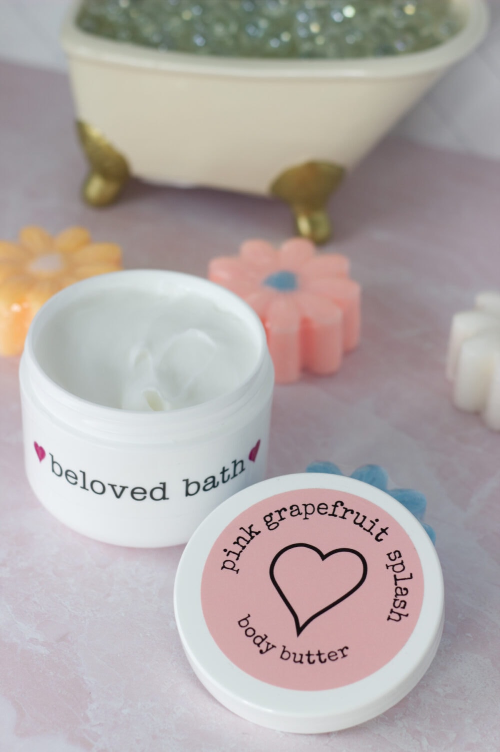 Grapefruit body butter from beloved bath.