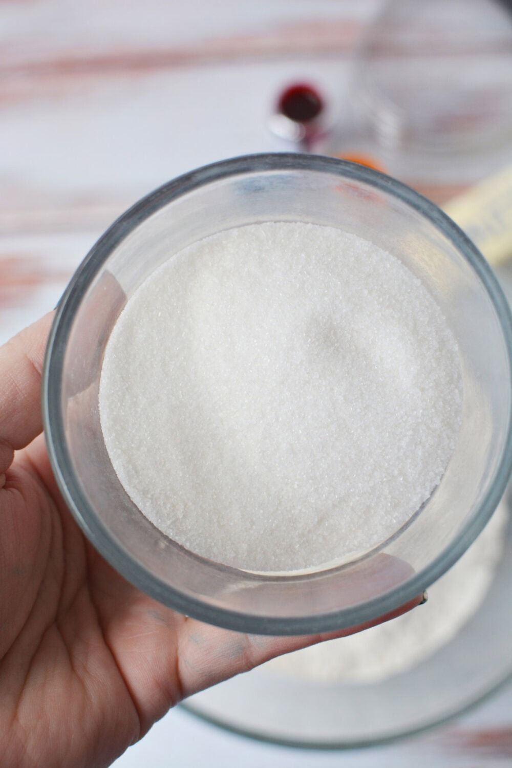 Sugar in a bowl. 