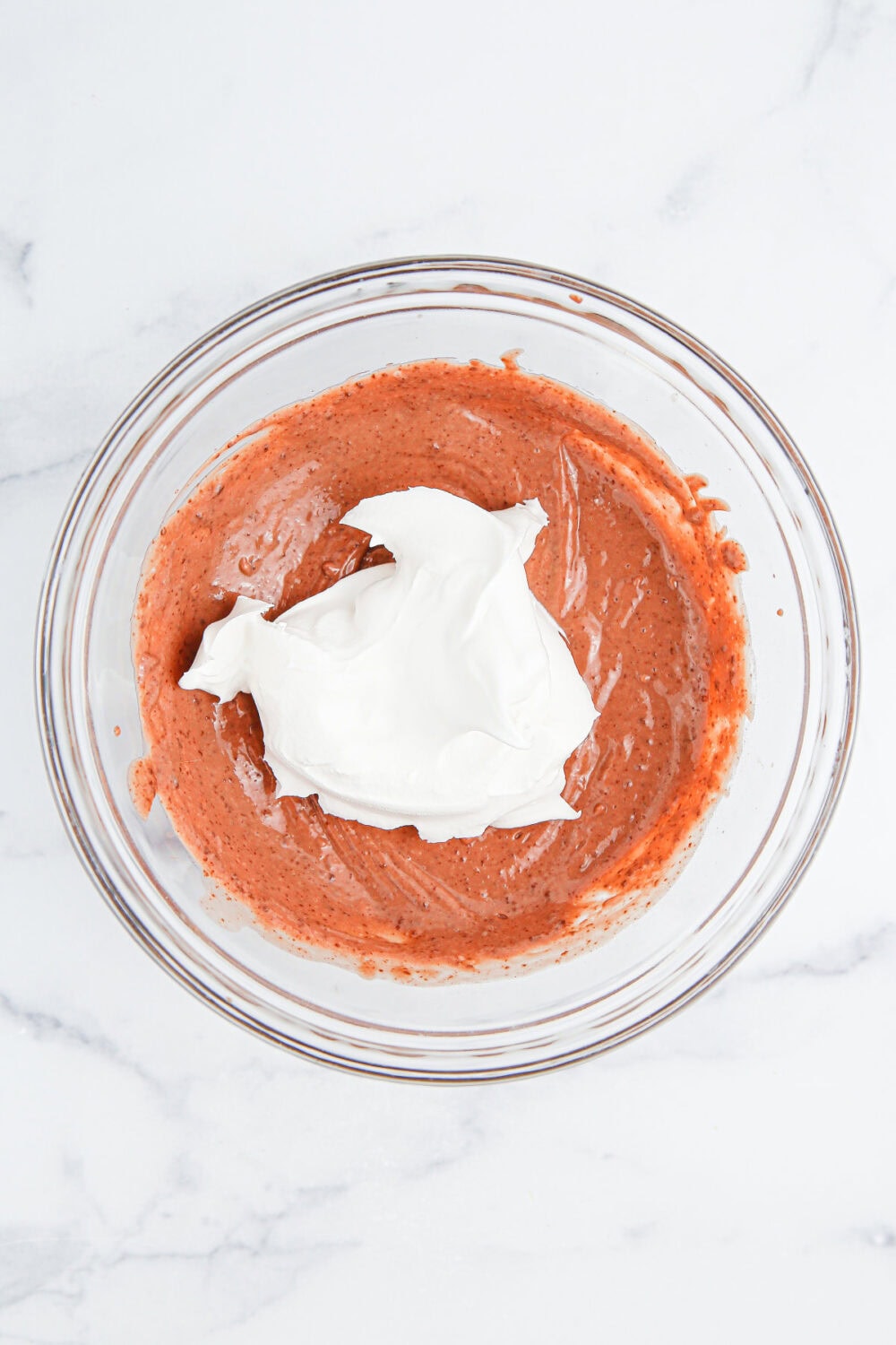 Cool Whip in with chocolate pudding mixture. 