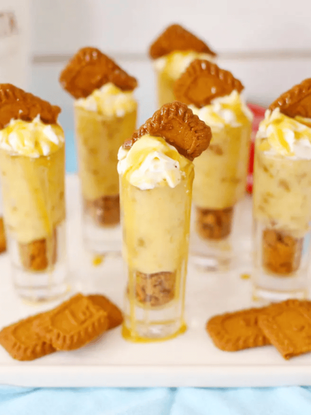 Biscoff Cookie RumChata Pudding Shots Recipe Story