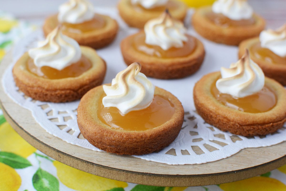 Lemon sugar cookies topped with meringue.