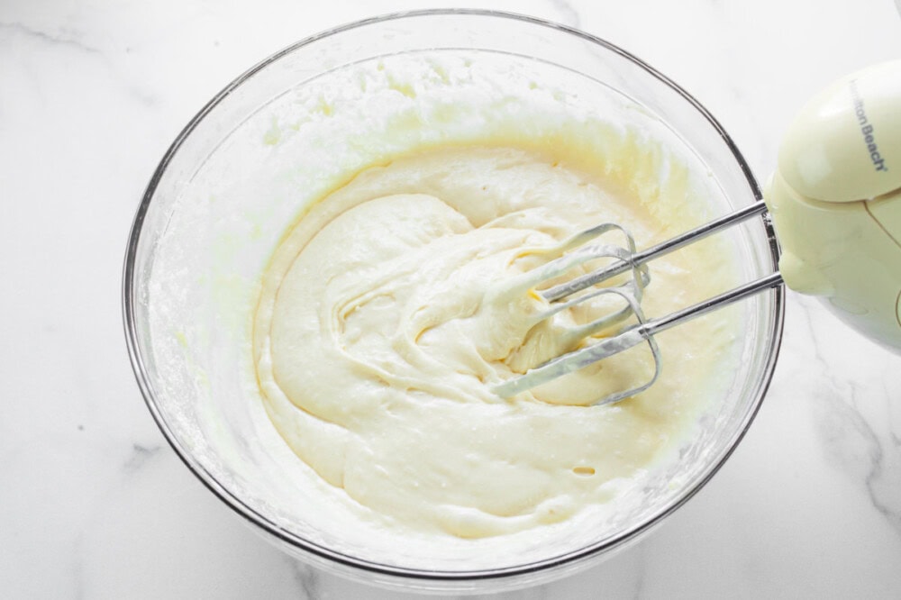 Mixed cake batter.