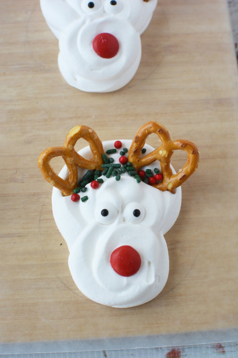 Reindeer made out of whipped cream
