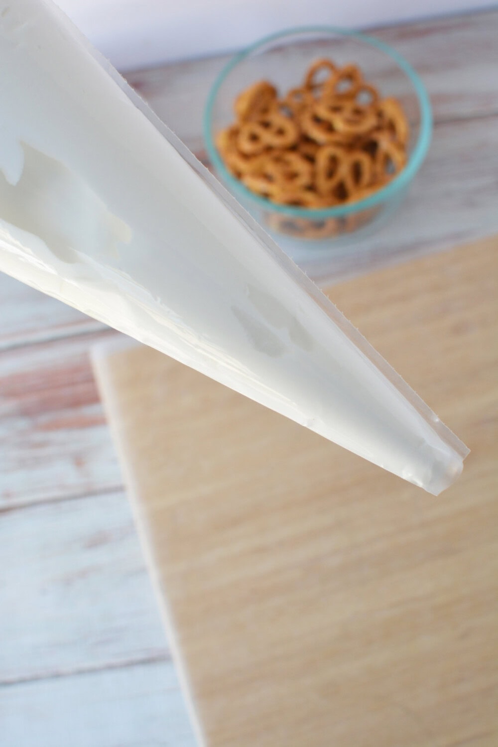 Whipped topping in a pastry bag