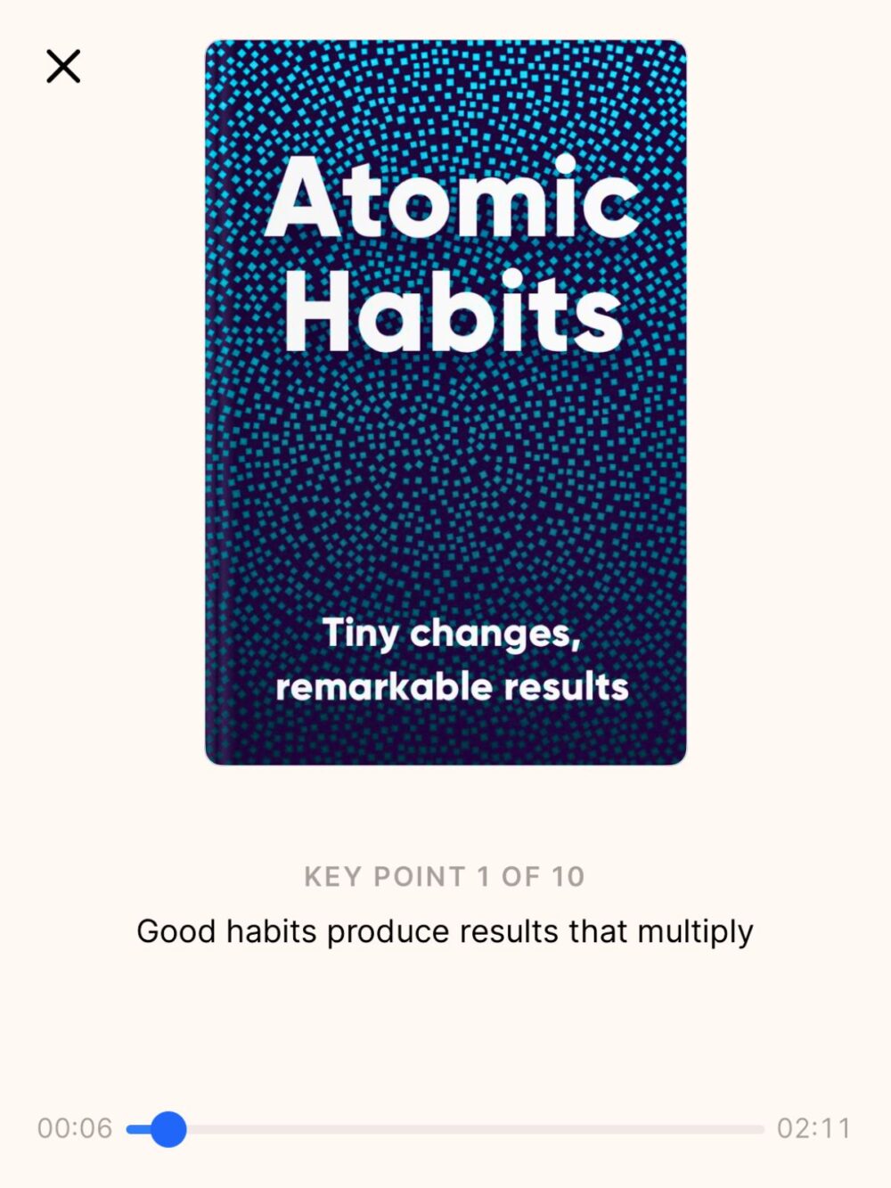 Atomic Habits on the Headway app