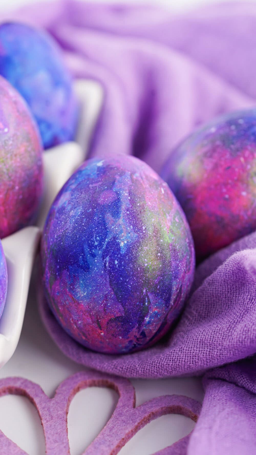Galaxy colored Easter eggs