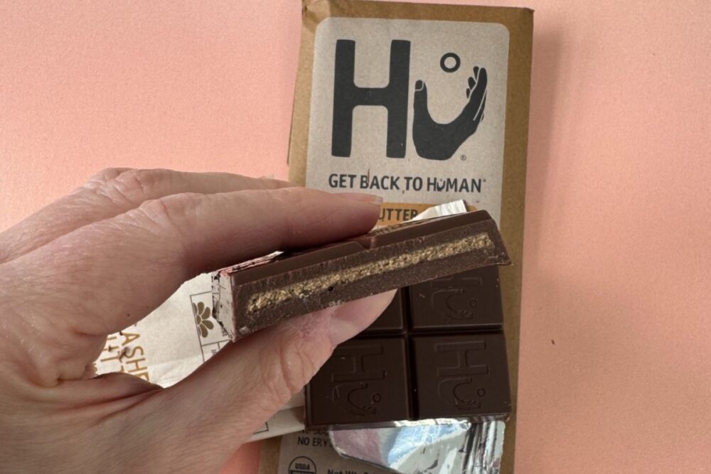 Hu cashew-butter stuffed chocolate bar.